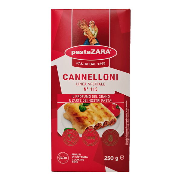Макаронные изделия грА из твердых сортов пшеницы Pasta Zara cannelloni 250г