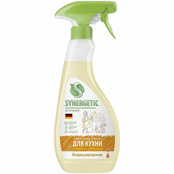 Средство чистящее Synergetic Мандарин и лемонграсс для кухонных поверхностей гипоаллергенное, 500мл