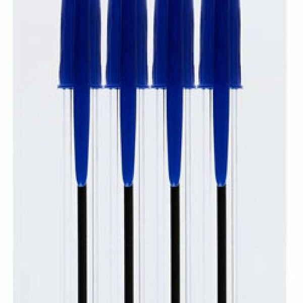 Ручка шариковая Стамм синяя 1 мм, 4 шт