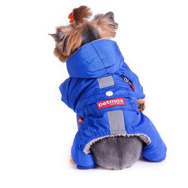 Комбинезон с карманом для собак S синий (унисекс)