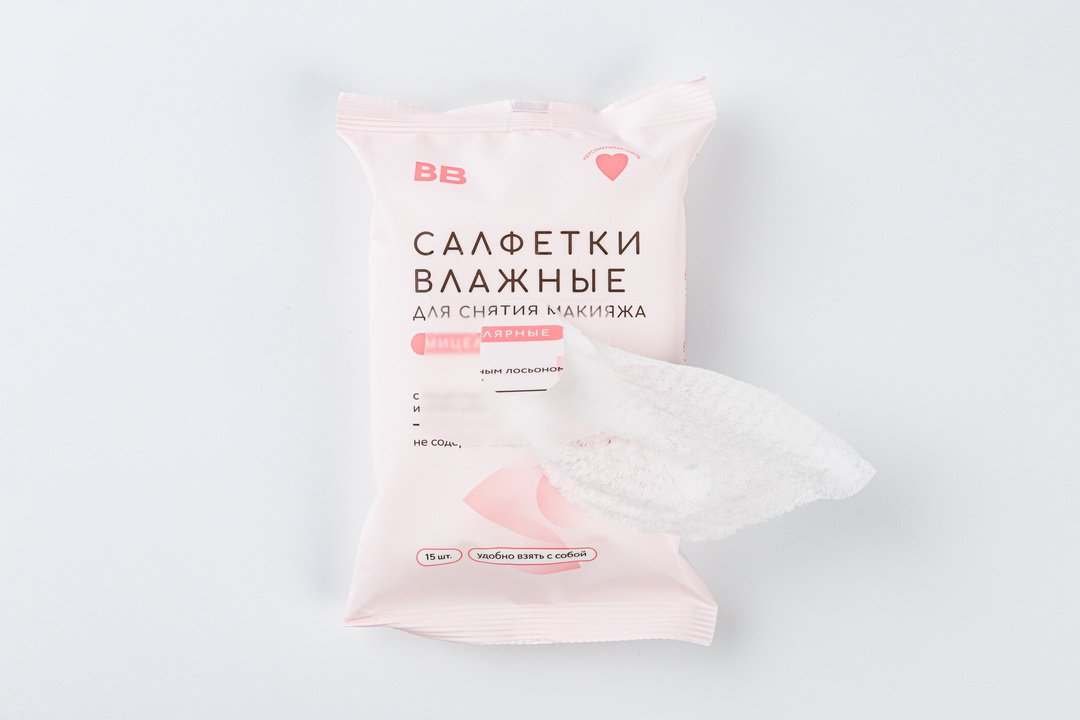 

Салфетки мицеллярные для снятия макияжа ВкусВилл 15 шт