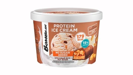 Мороженое молочное протеиновое BombBar с фундучной пастой, арахисом в шоколаде и шоколадной крошкой 