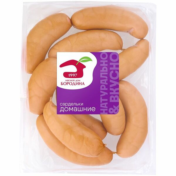Сардельки Домашние вареные Мясной Дом Бородина, вес ~300г