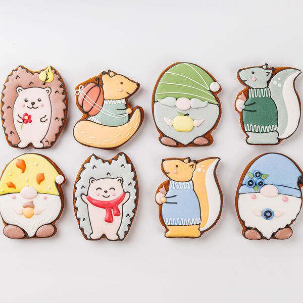 Пряник имбирный расписной Осень, кафе 65 г в ассортименте