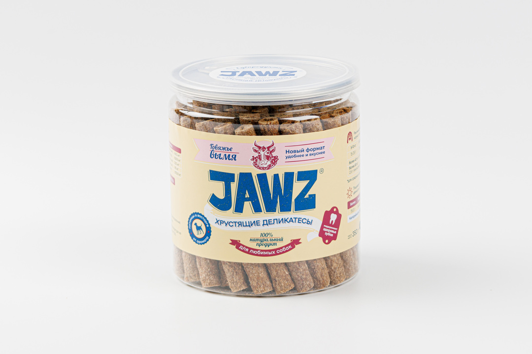 

Лакомство для собак Jawz Хрустящие деликатесы вымя говяжье, 350 г
