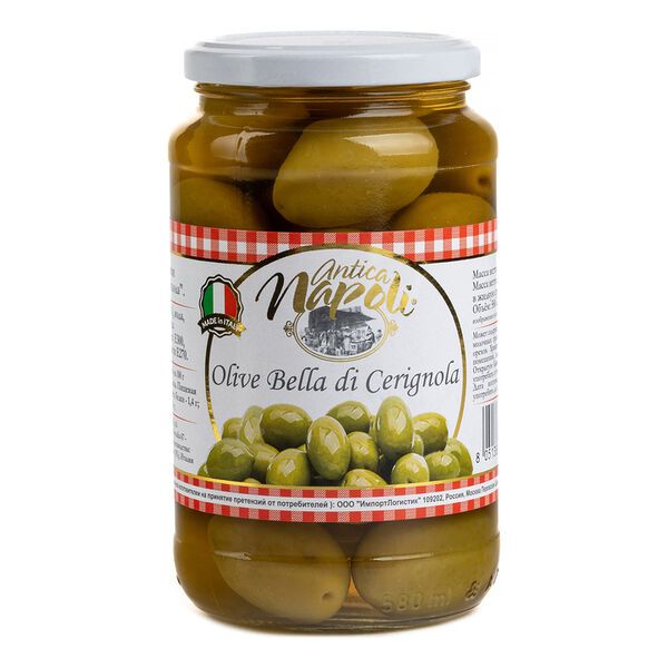 Оливки Antica Napoli Белла ди Чериньола с косточкой 550 г