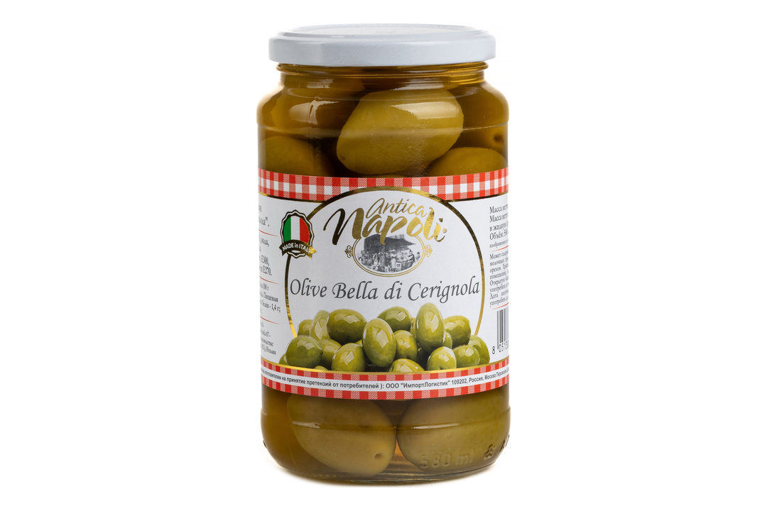 

Оливки Antica Napoli Белла ди Чериньола с косточкой 550 г
