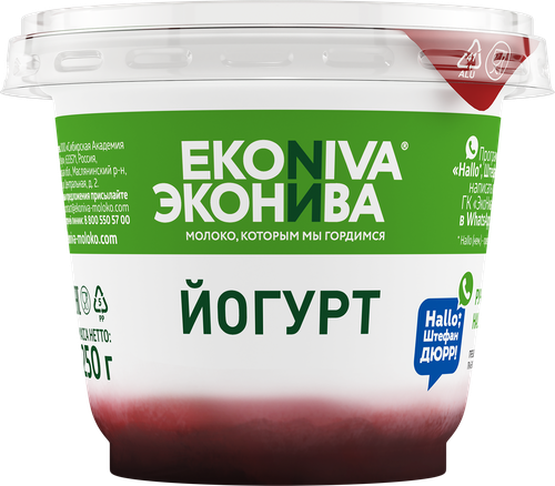 

Йогурт ЭкоНива с вишней 3,5%, без змж 250 г