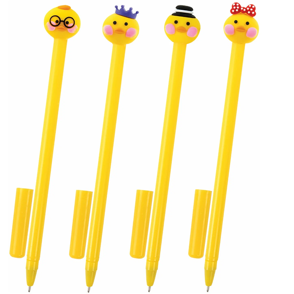 Ручка ЮНЛАНДИЯ Цыпленок, шариковая синяя, 0,7мм, с топпером, в ассортименте 1 шт