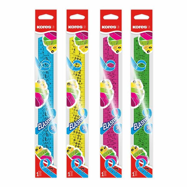 Линейка Kores 30 см пластиковая в ассортименте