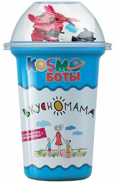 Кукурузные шарики Космоботы в стакане с игрушкой ТМ Вкусномама