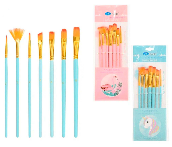Набор кистей Basir из нейлона, 7 шт