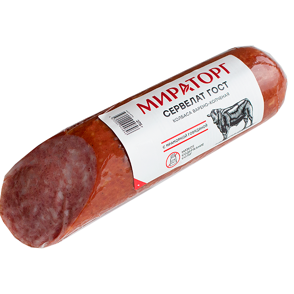 Колбаса варено-копченая Мираторг Сервелат ГОСТ
