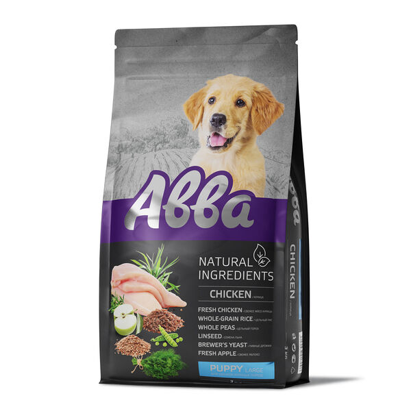 Natural Ingredients корм Aвва для щенков крупных пород с курицей