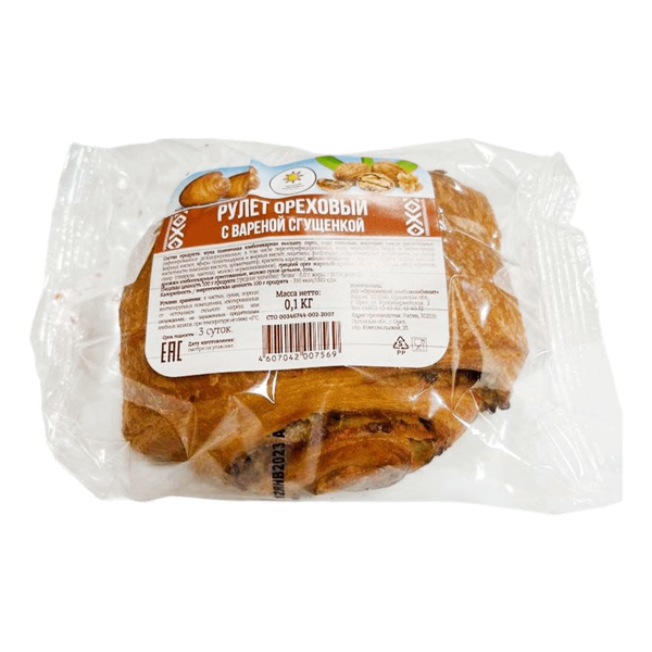 Рулет ХК Орловский ореховый с вареной сгущенкой