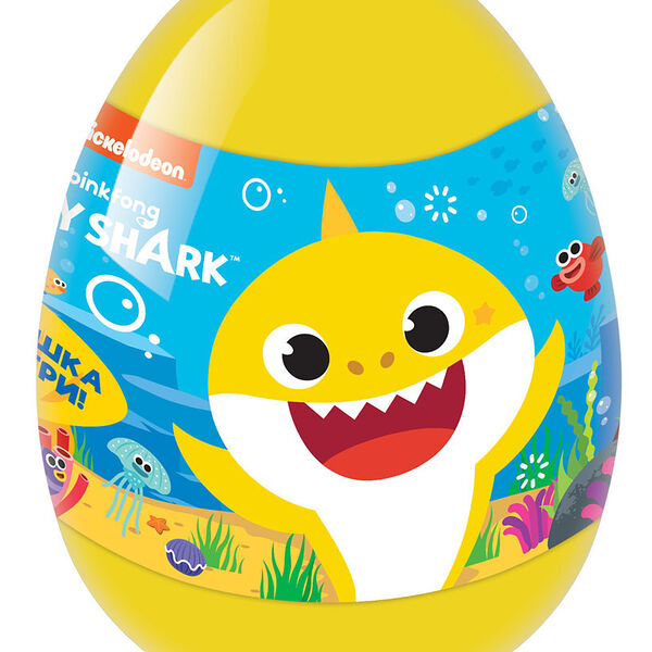 Игрушка в пластиковом яйце Конфитрейд Baby Shark Happy Magic в ассортименте