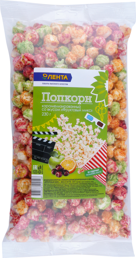 

Попкорн ЛЕНТА Фруктовый микс, без пальмового масла