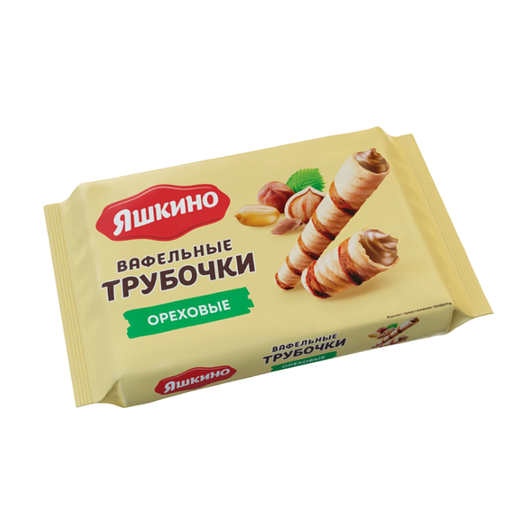 Вафельные трубочки Яшкино ореховые 190 г