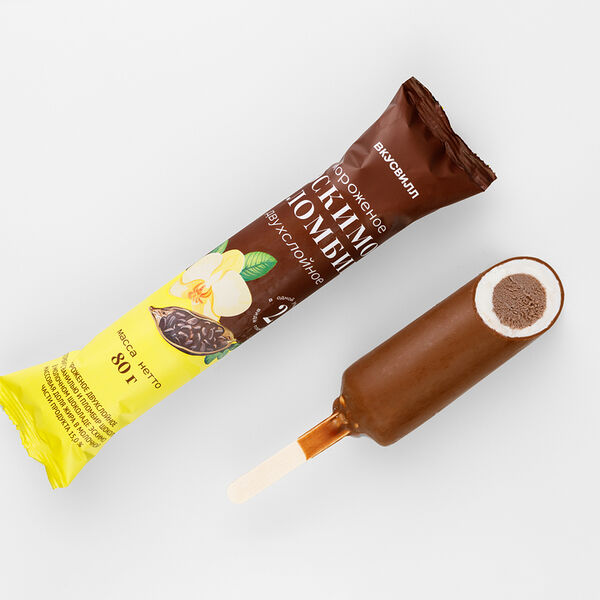 Мороженое Эскимо пломбир двухслойное