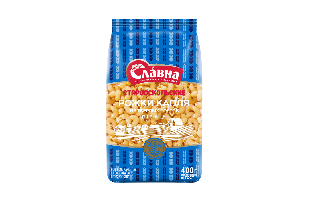 

Макаронные изделия Славна Старооскольские Рожки капля 400 г
