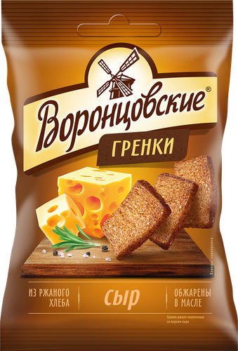 

Гренки ржано-пшеничные Воронцовские со вкусом сыра 60 г