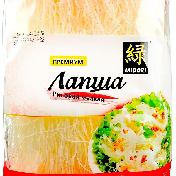 Макаронные изделия Лапша рисовая мелкая Midori Премиум