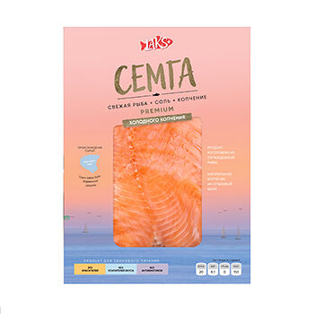 Лосось атлантический (сёмга) Laks+ слайсы х/к охлажденный 120г, Россия