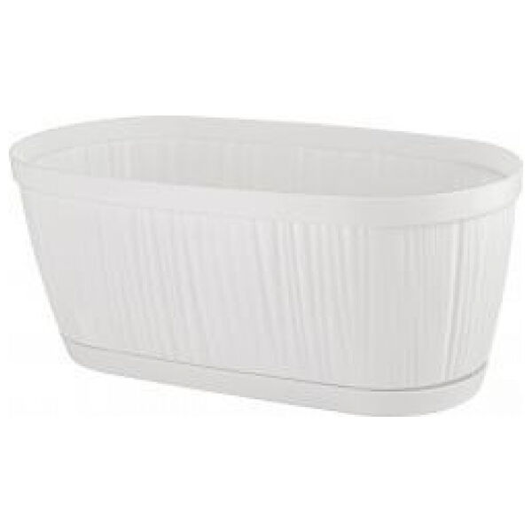 Горшок для цветов InGreen BARCELONA 2.7л, 275х145мм овальный белый