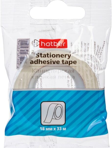 Лента клейкая Hatber 18мм*33м