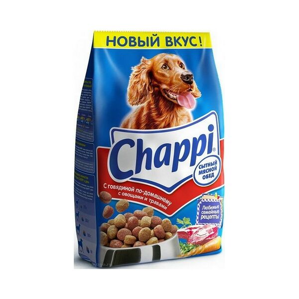 Корм сух.Чаппи д/соб. с говяд.по-дом с овощ и трав 600г