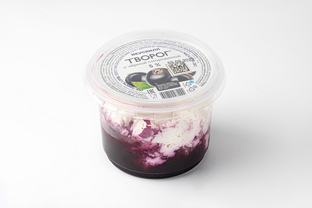 

Творог ВкусВилл с черной смородиной 5% 200 г