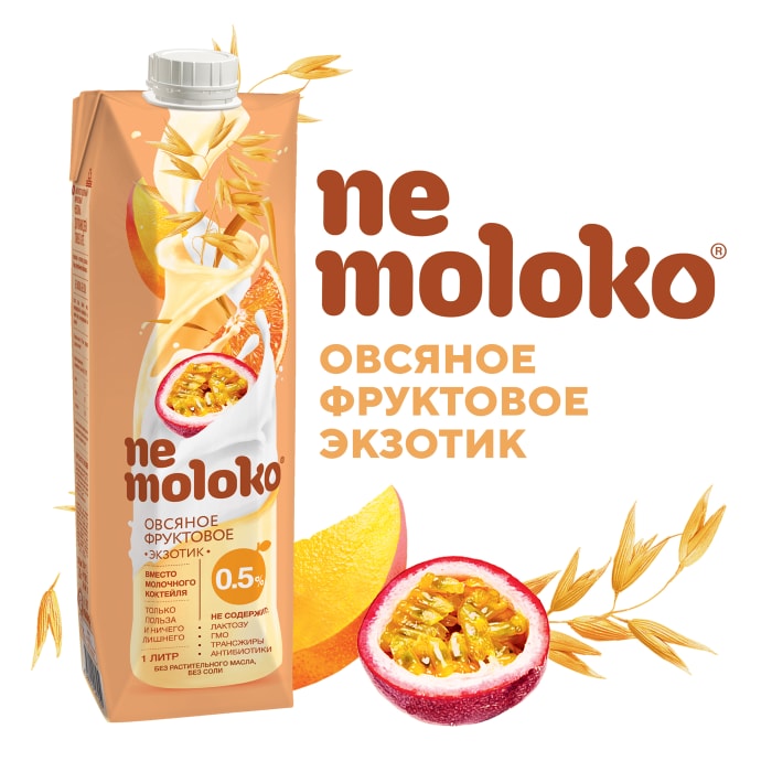

Напиток овсяный Nemoloko фруктовый Экзотик 0.5% 1 л