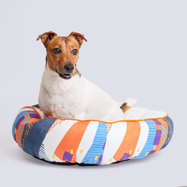 Лежак круглый Rurri для собак и кошек 60 см многоцветный