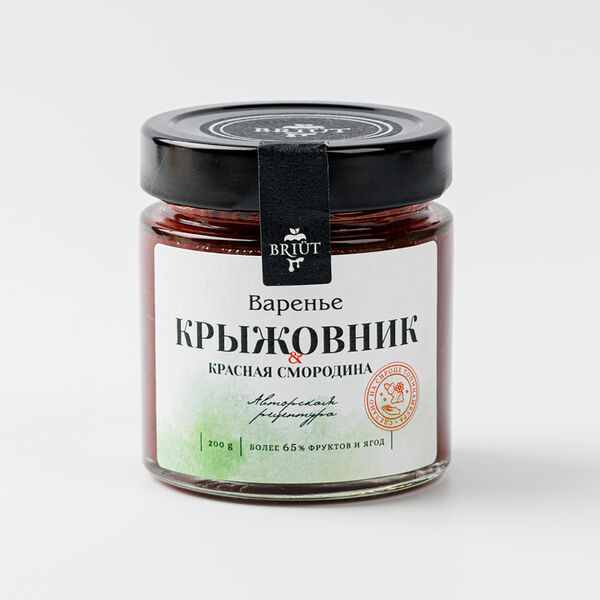 Варенье из крыжовника с красной смородиной на сиропе из топинамбура, 200 г