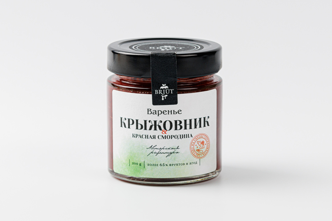 

Варенье Briut из крыжовника с красной смородиной на сиропе из топинамбура 200 г