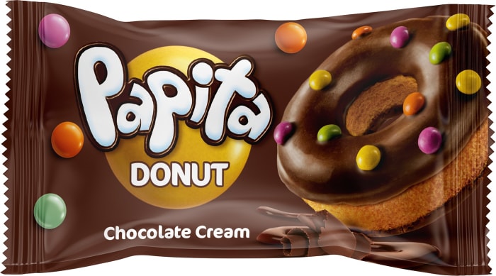 

Кекс Papita Donut с какао глазурью, шоколадной начинкой и цветным драже 40 г