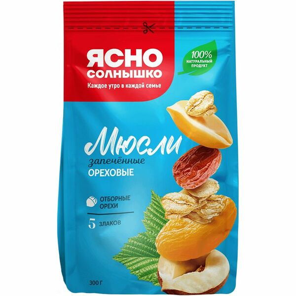 Мюсли Ясно Солнышко Ореховые запечённые 300 г