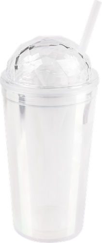 

Стакан Homeclub Shiny с трубочкой пластик 450 мл