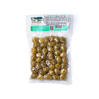 Оливки Olivateca зелёные Халкидики с косточкой EcoGreece 200г Греция