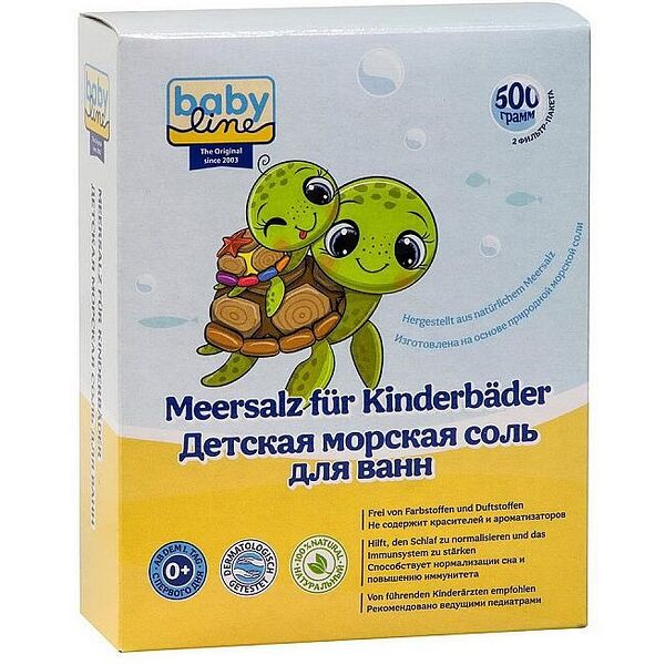 Детская соль для ванн Babyline Nature морская 500 г