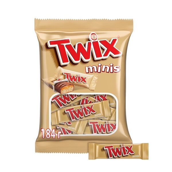 Twix Minis шоколадные конфеты, пакет 184г