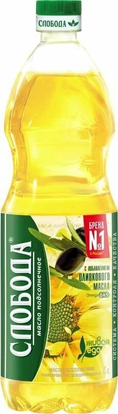 Масло Подсолнечное Слобода с добавлением оливкового,1л