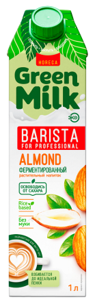 

Напиток миндальный Green Milk Barista Соевая основа ультрапастеризованный 1 л