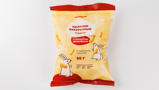 Палочки кукурузные сладкие с арахисом дробленым 50г