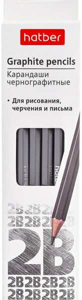 Набор карандашей Hatber Perfect чернографитные 2B 12шт