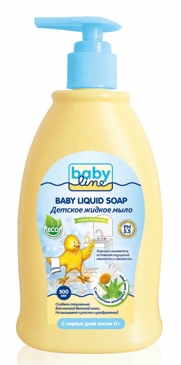 

Жидкое мыло детское BabyLine Nature с экстрактами ромашки и алоэ вера