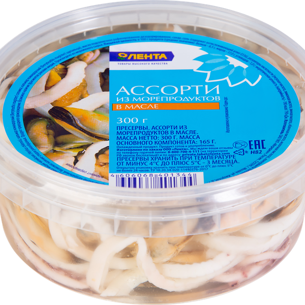 Ассорти из морепродуктов ЛЕНТА в масле