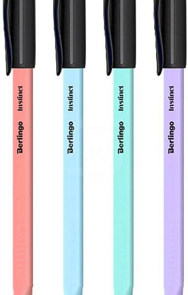Ручка шариковая Berlingo Instinct, синий, 0.7 мм, цвет корпуса в ассортименте
