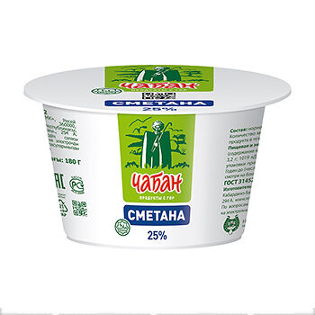 БЗМЖ Сметана Чабан 25% 180г