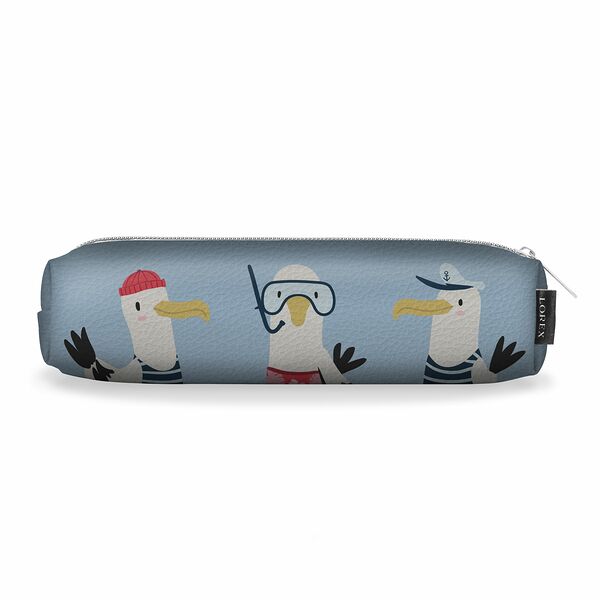 Пенал-тубус 1 отд Lorex Kids That's Crook 200x40x60 мм голуб кож/зам